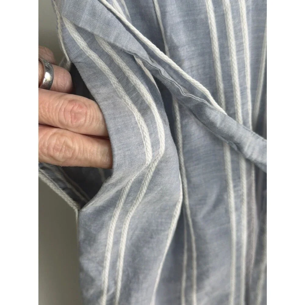 Crystal Sky Striped Jumpsuit Size 5 Blue White Open Back Tie Waist Wide Leg